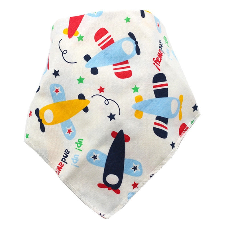 Double Layers Cotton Cute Printed Bibs