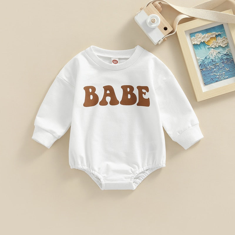BABE Print Long Sleeve Pullover Bodysuit