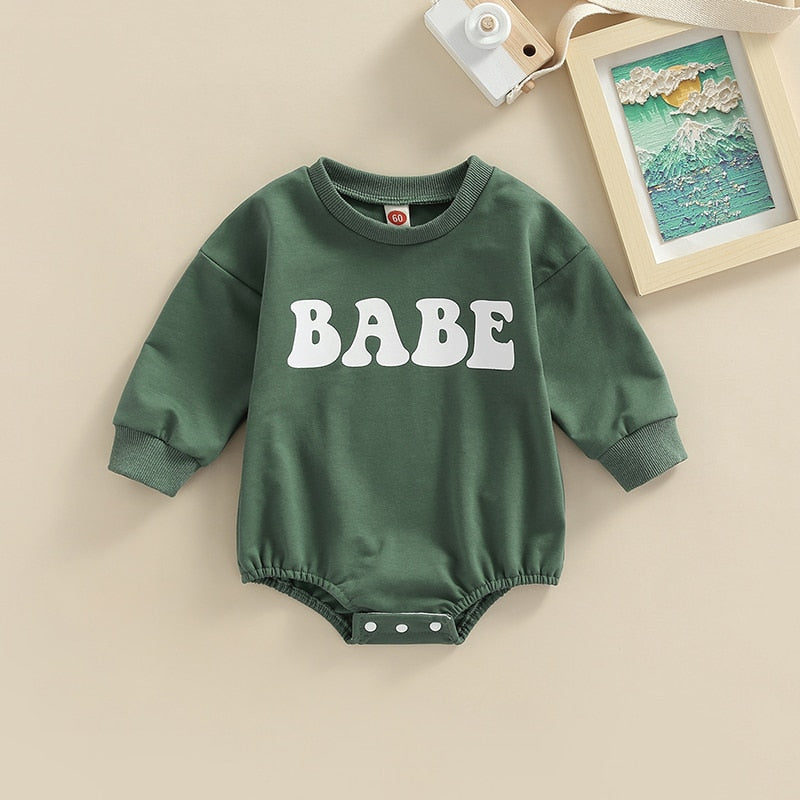 BABE Print Long Sleeve Pullover Bodysuit