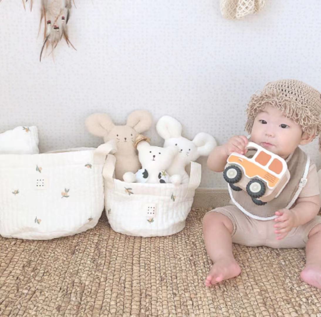 Cute Bear Embroidery Basket