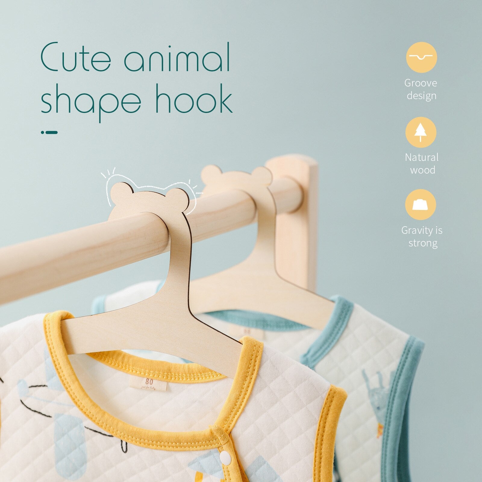 5/10 Pcs Wooden Clothes Hanger