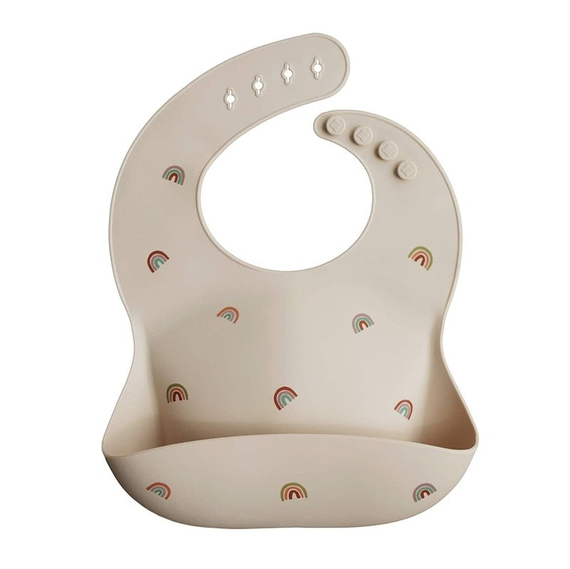 Stylish Cartoon Print Silicone Bib