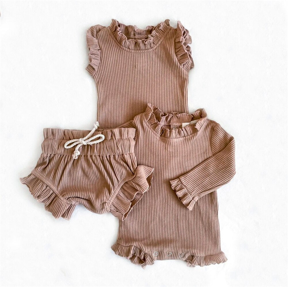 ELLA Ruffled Romper & Shorts Set
