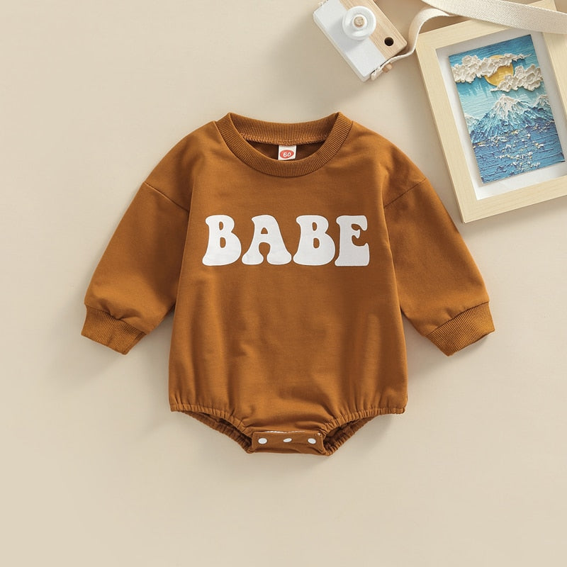 BABE Print Long Sleeve Pullover Bodysuit
