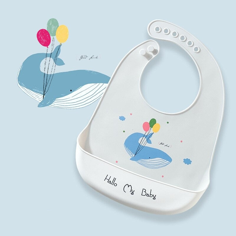 Silicone Adjustable Cute Print Bib
