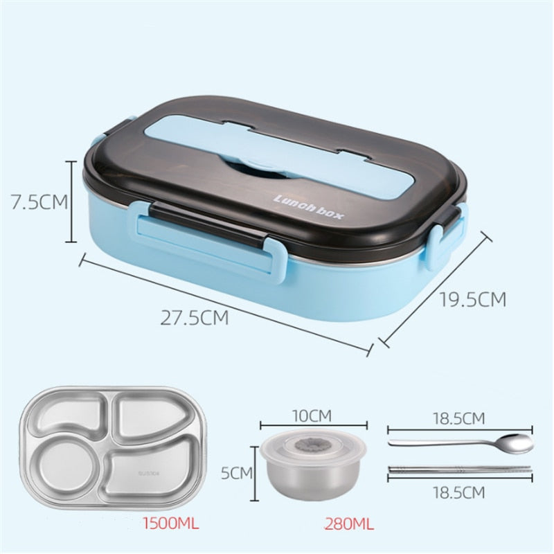 Stainless Steel Lunch Box with Compartments Storage Container
