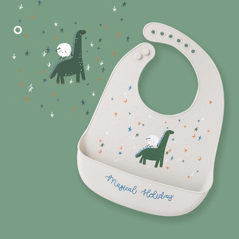 Silicone Adjustable Cute Print Bib