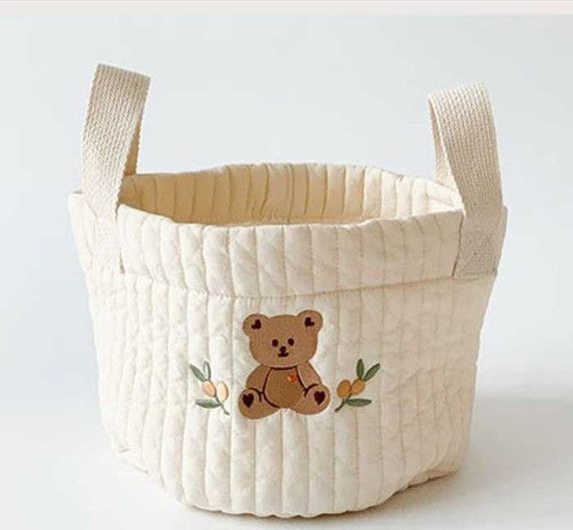 Cute Bear Embroidery Basket