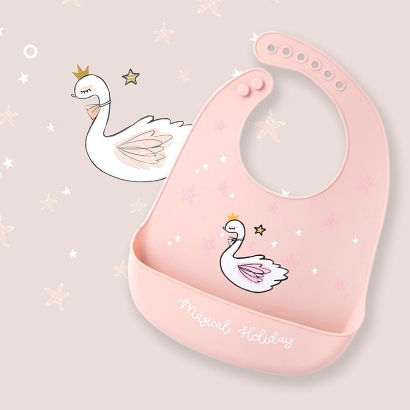 Silicone Adjustable Cute Print Bib