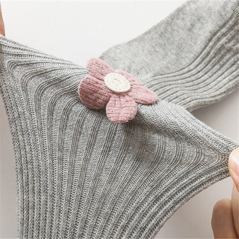 Striped Solid Knitted Floral Pantyhose