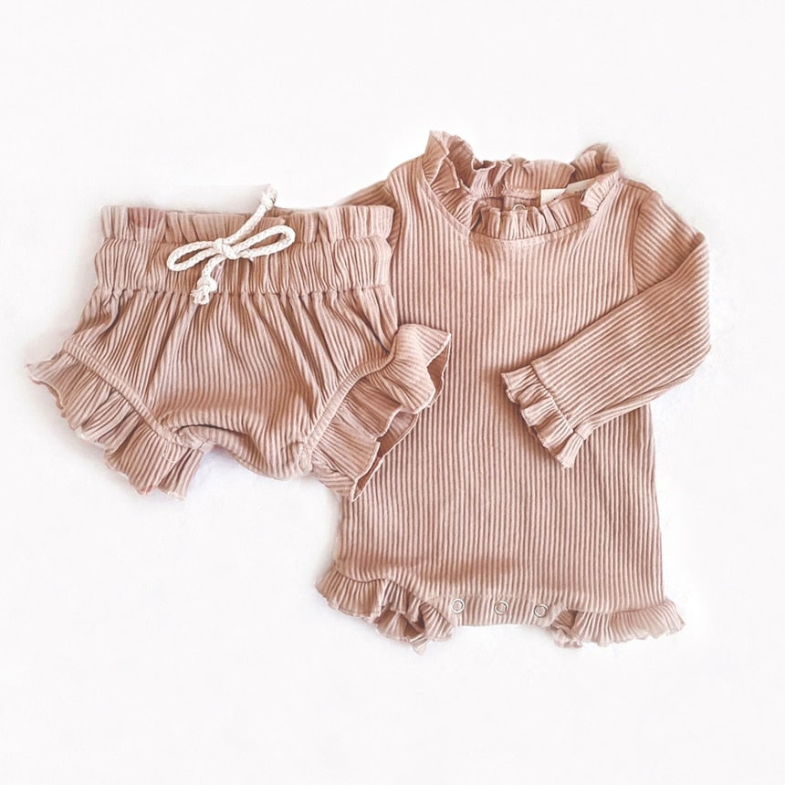 ELLA Ruffled Romper & Shorts Set