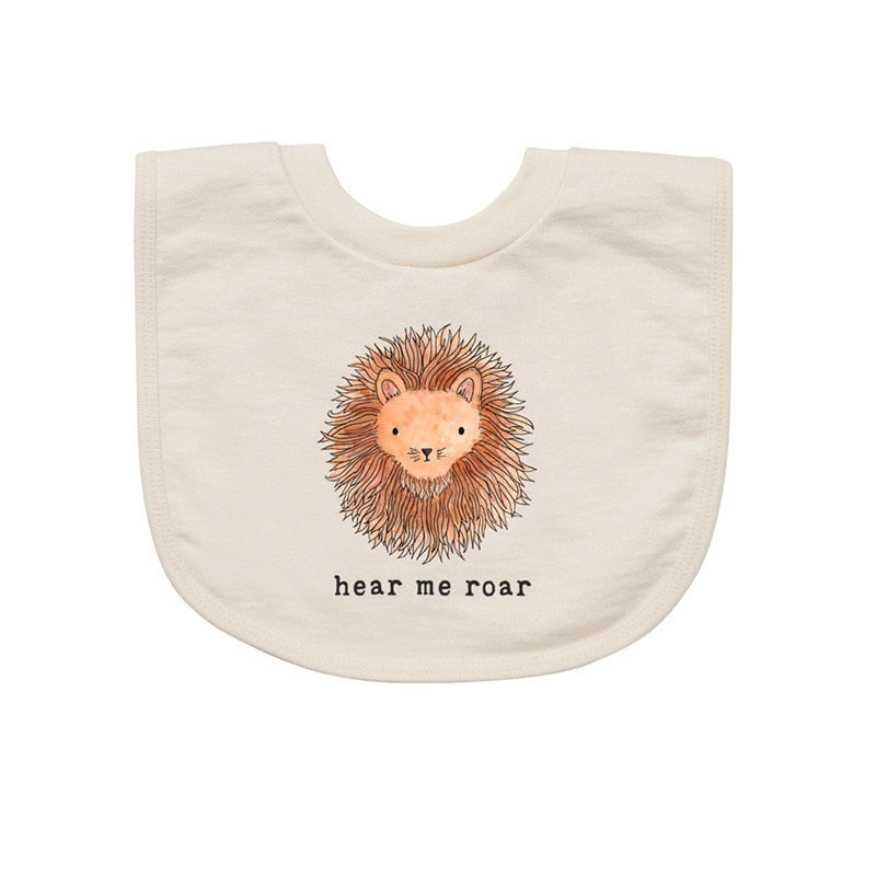 Double Layers Cotton Cute Printed Bibs