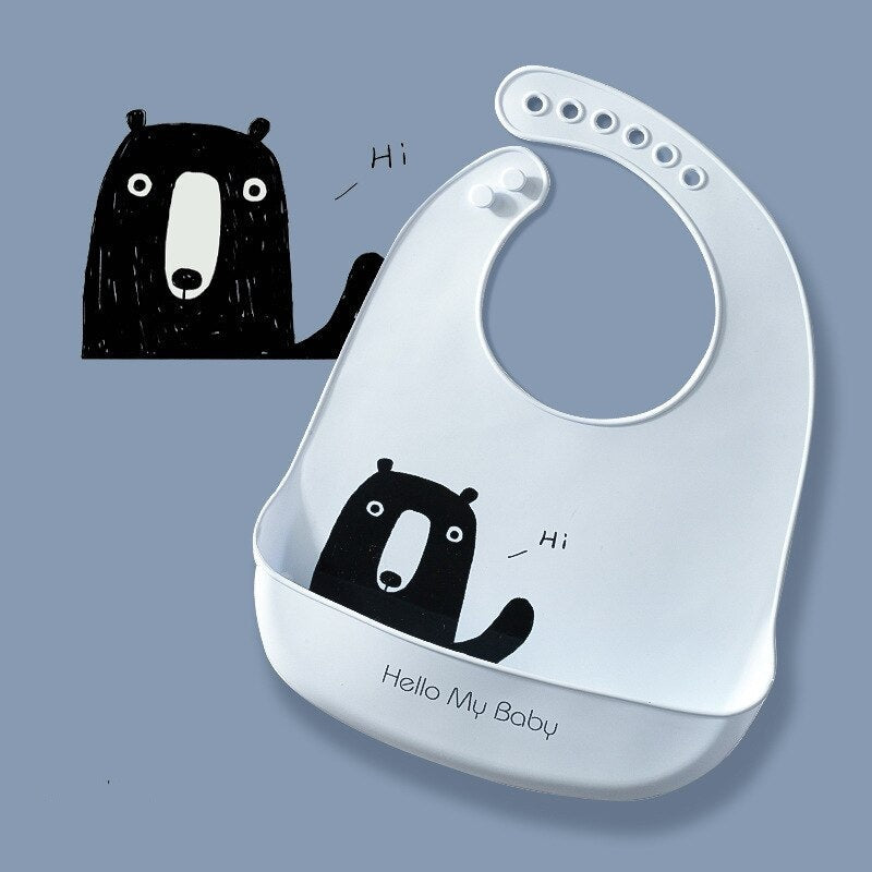 Silicone Adjustable Cute Print Bib