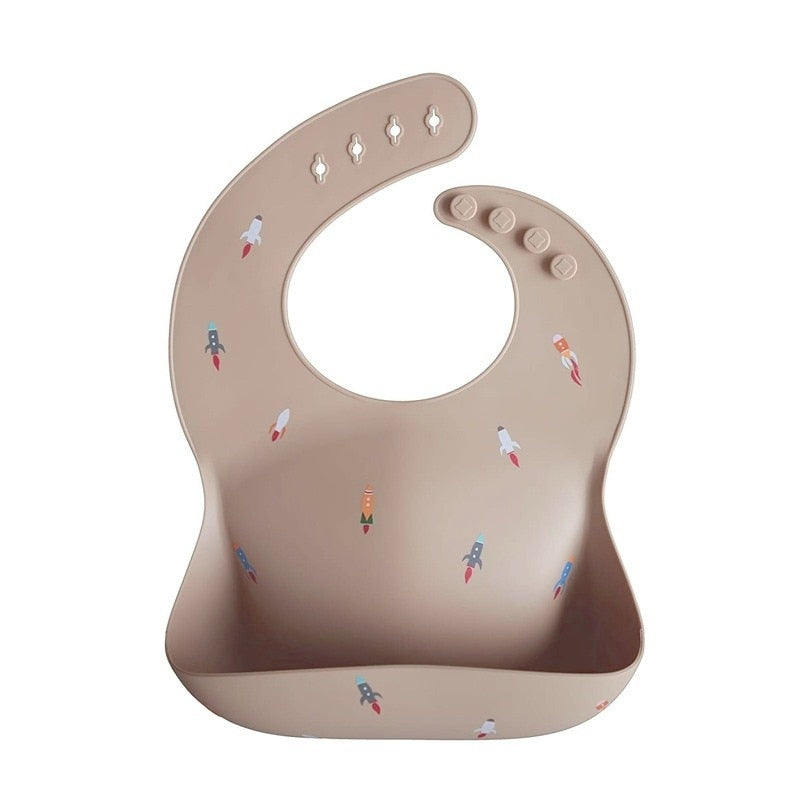 Stylish Cartoon Print Silicone Bib