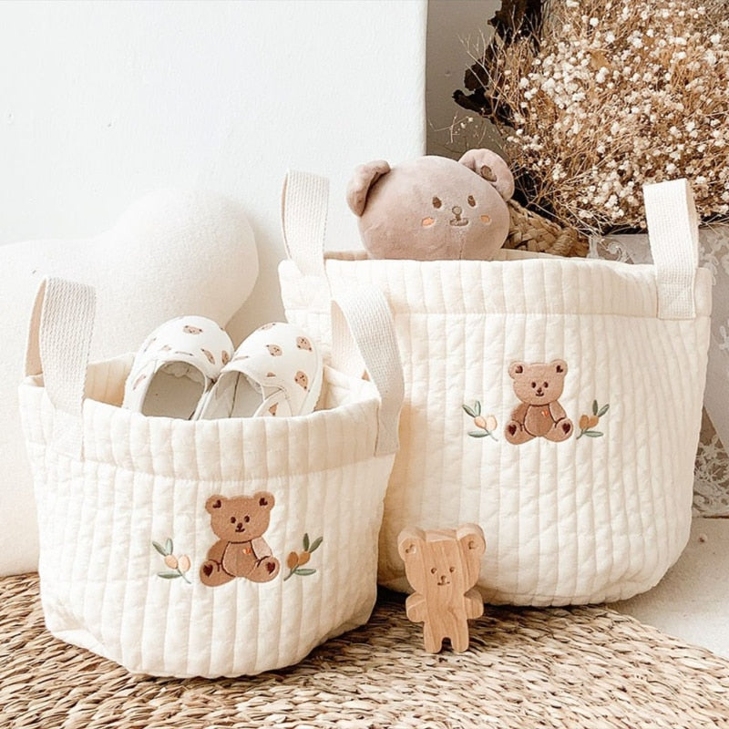 Cute Bear Embroidery Basket
