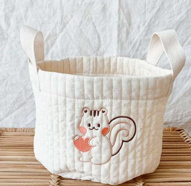 Cute Bear Embroidery Basket
