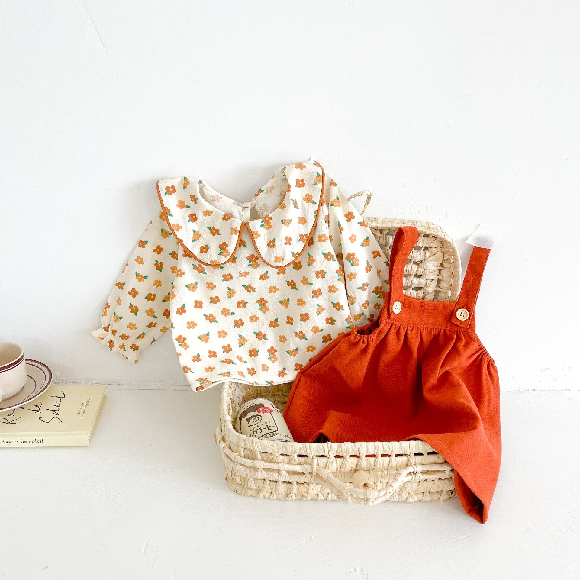 Flower Pattern Top & Jumpsuit Set