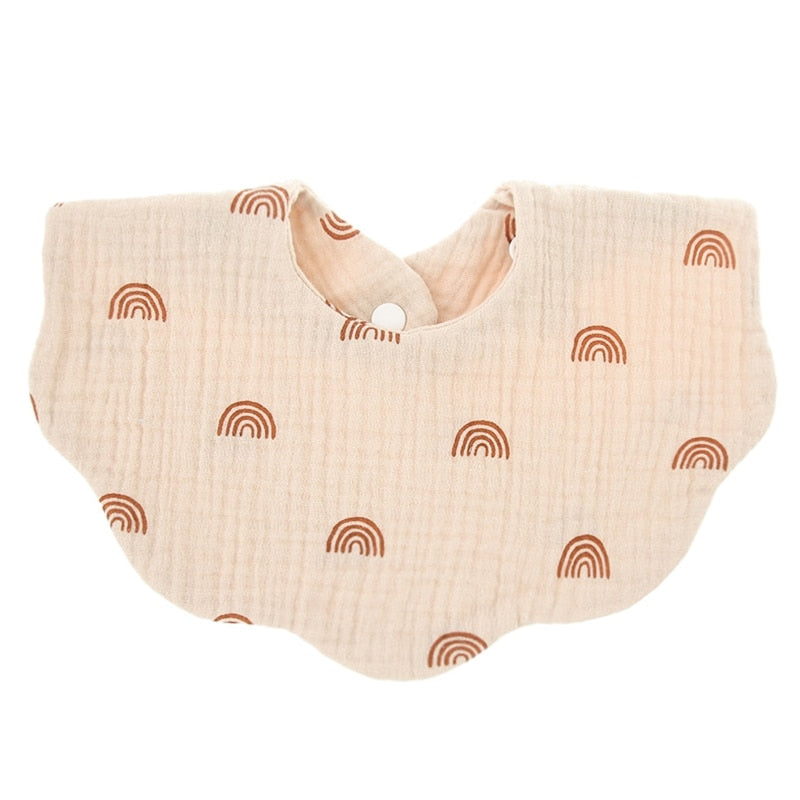 Double Layers Cotton Cartoon Printed Bibs