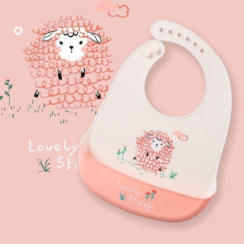 Silicone Adjustable Cute Print Bib