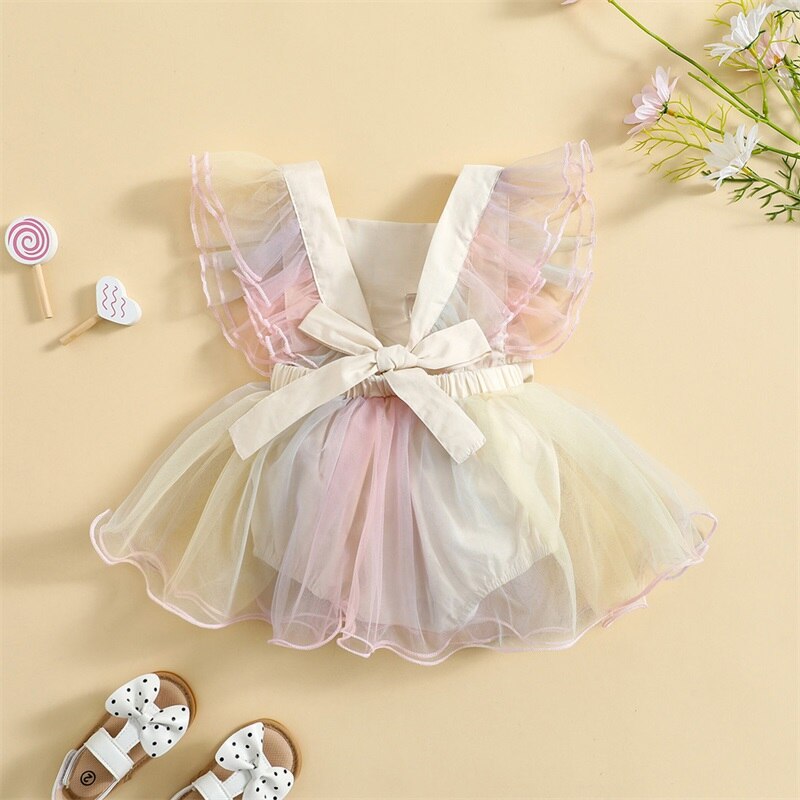Spring Ruffles Bowknot Dress