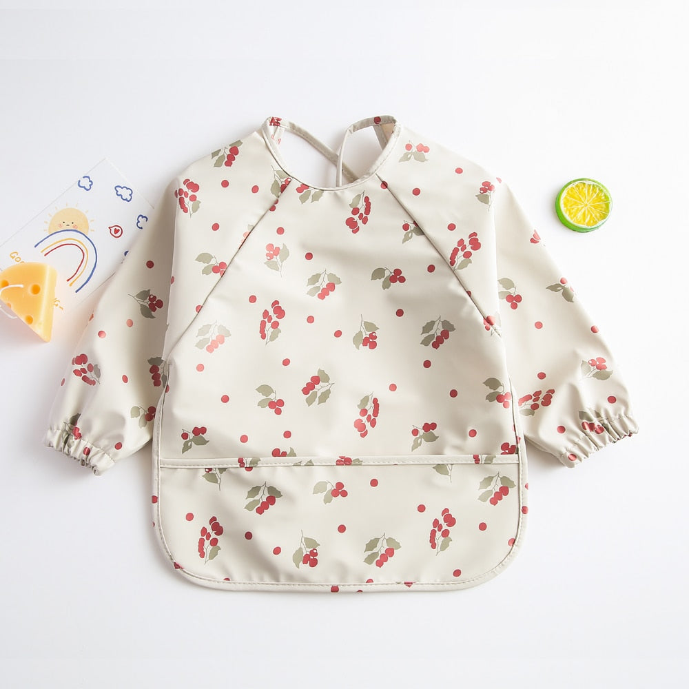 Long Sleeves Waterproof Pattern Print Bibs