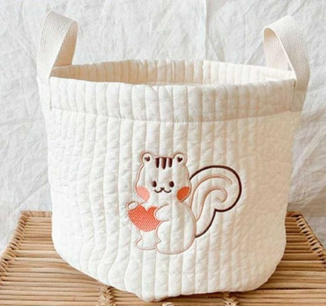 Cute Bear Embroidery Basket