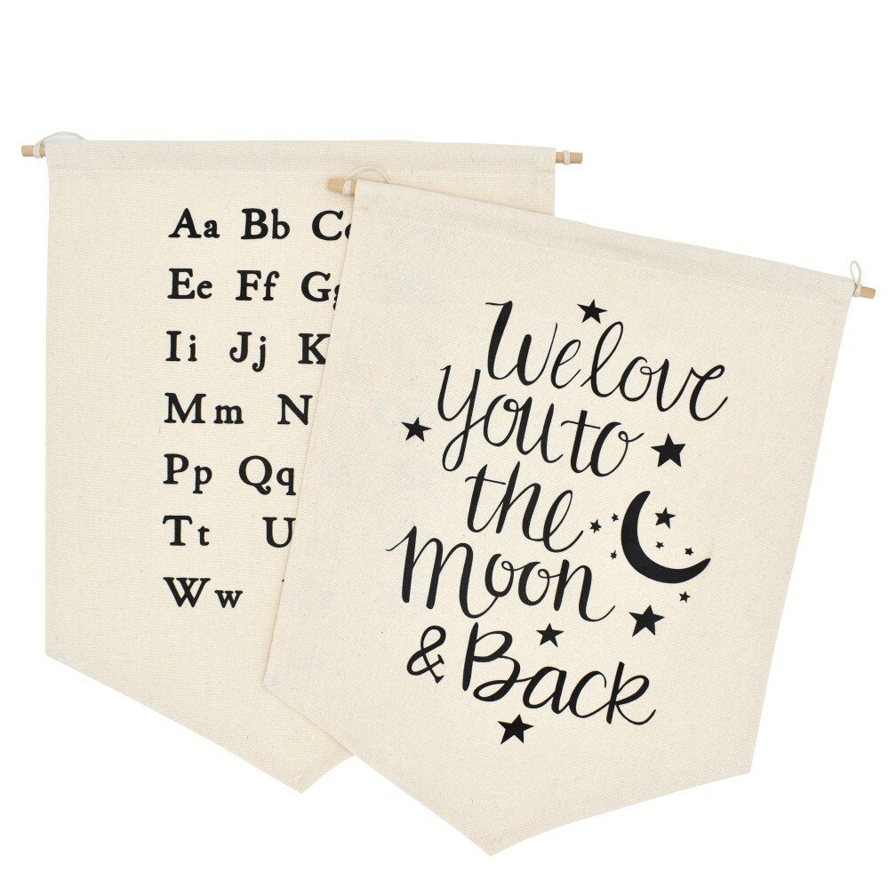Large Alphabet Wall Canvas Banner