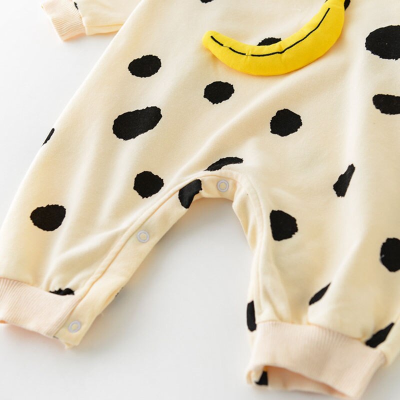 HAPPY SMILE Banana Dot/Striped Romper