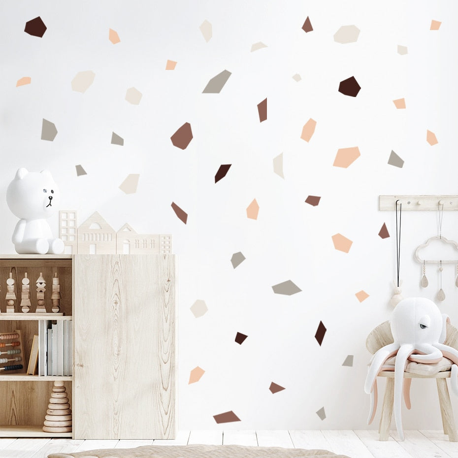Abstract Irregular Geometric Terrazzo Wall Stickers