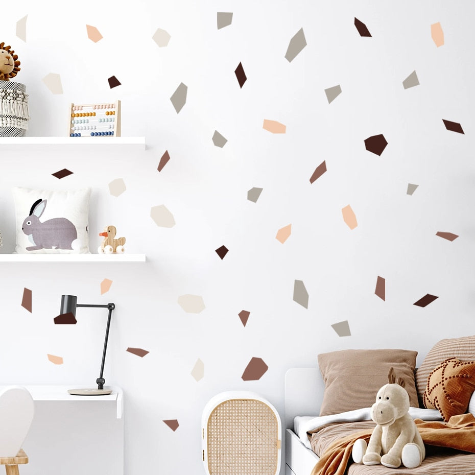 Abstract Irregular Geometric Terrazzo Wall Stickers