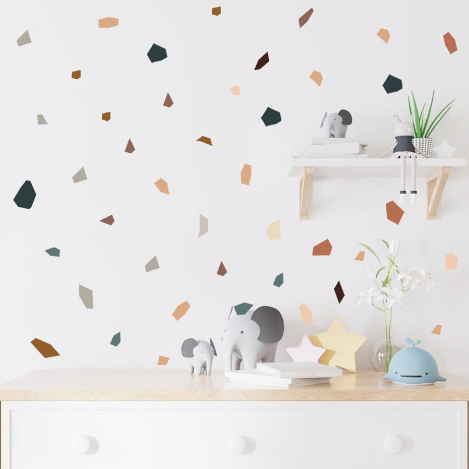 Abstract Irregular Geometric Terrazzo Wall Stickers