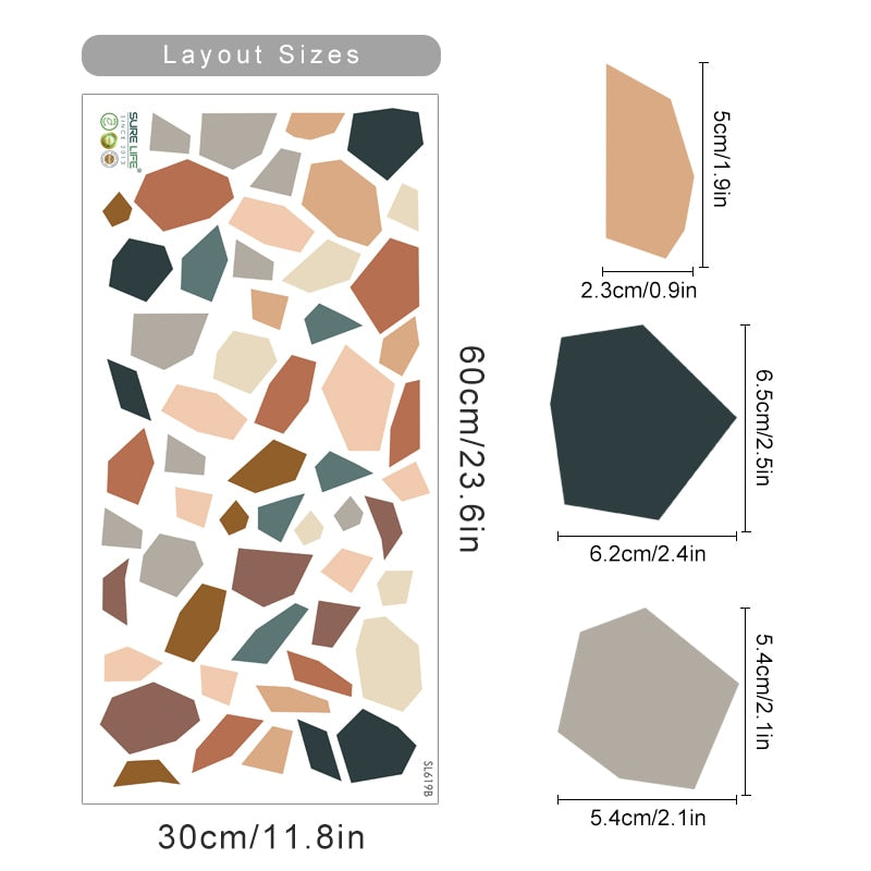 Abstract Irregular Geometric Terrazzo Wall Stickers