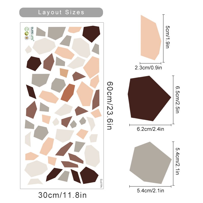 Abstract Irregular Geometric Terrazzo Wall Stickers