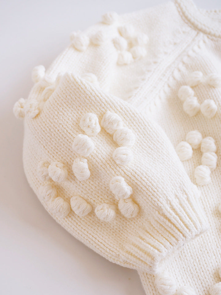 Close-up of bobble detail on shoulder