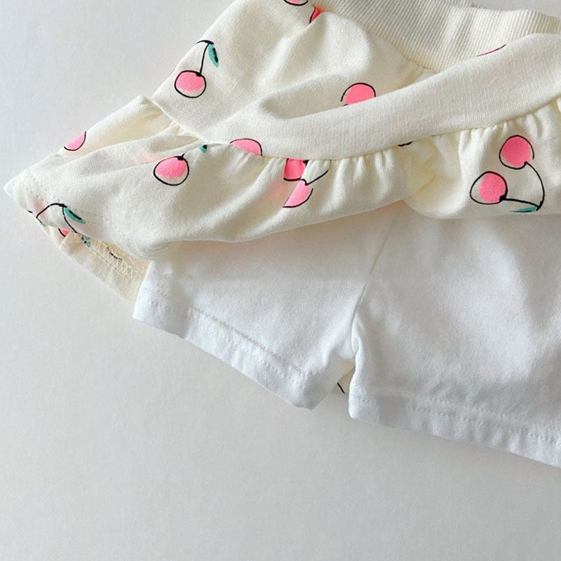 Cherry ruffle skirt with built-in shorts