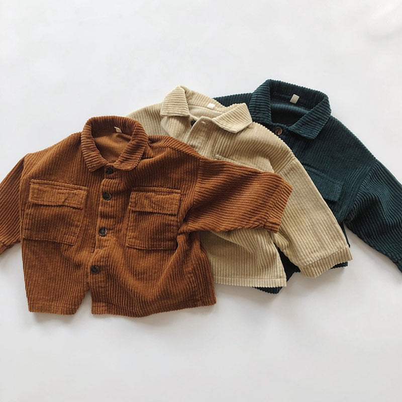Brown, beige and green oversized corduroy jackets