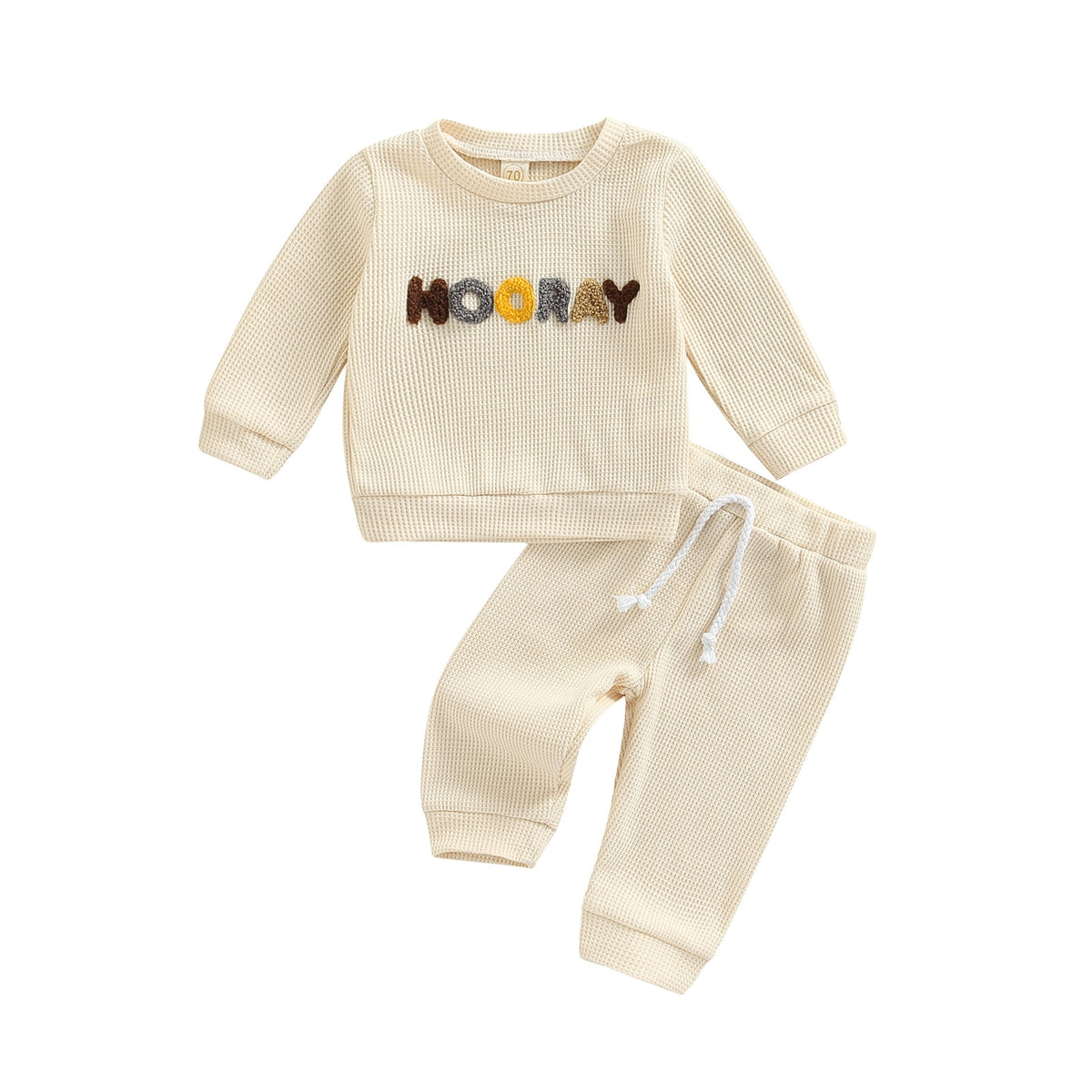 Cream Hooray embroidered top and pants
