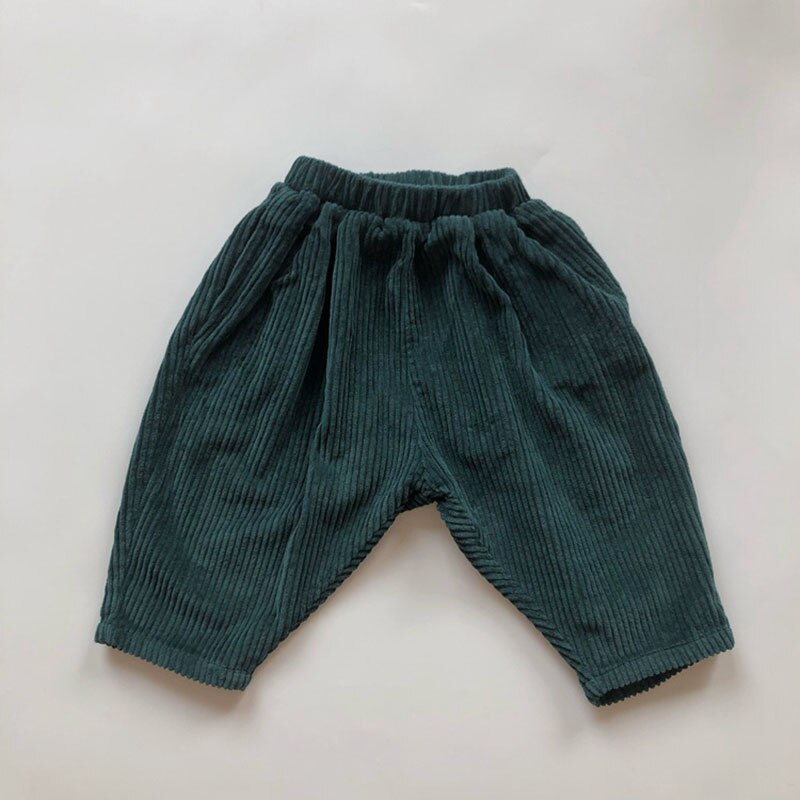 Deep green loose corduroy pants