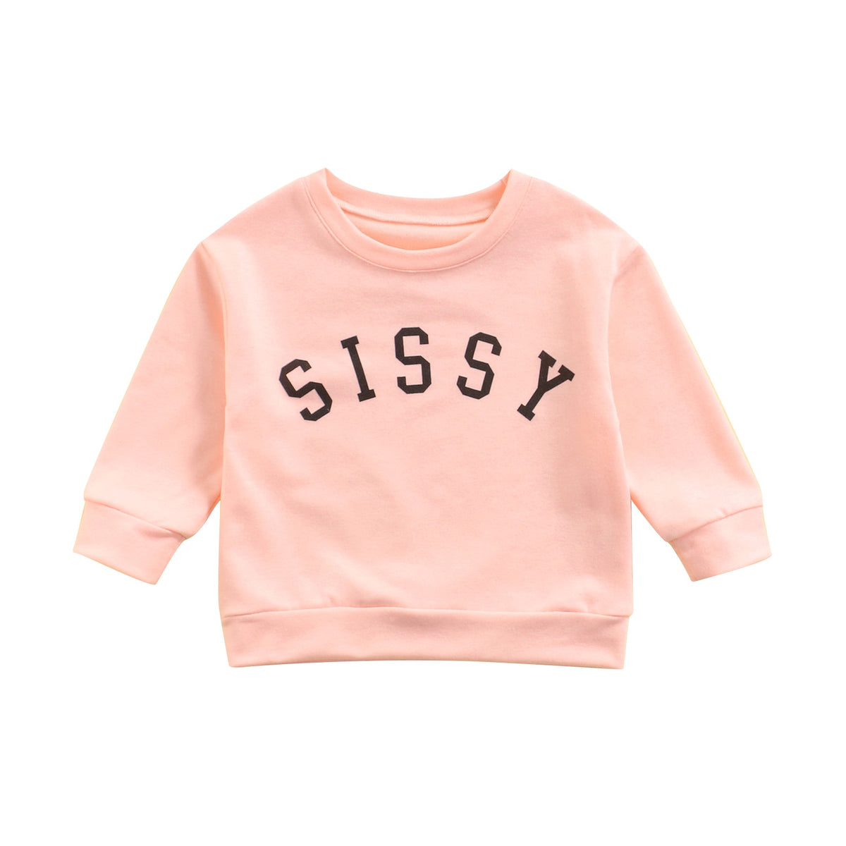 Light pink SISSY sweatshirt on white background