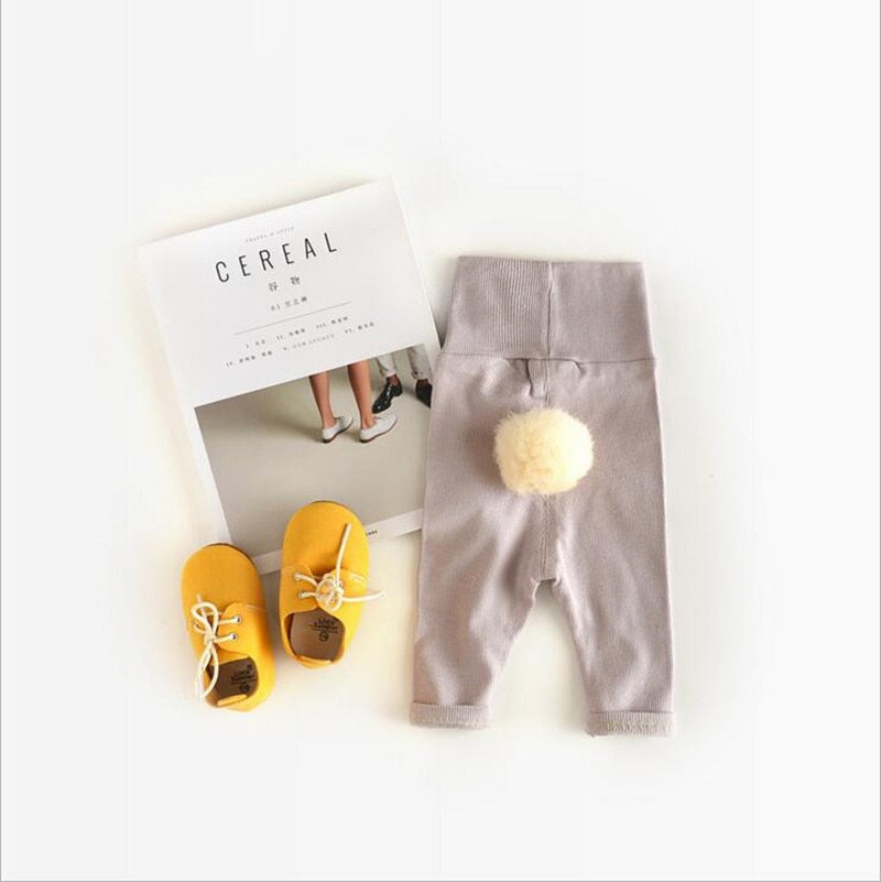 Mauve gray bunny tail leggings with shoes