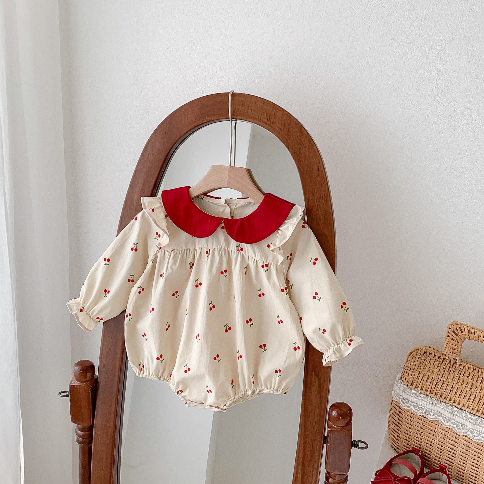 Sweet Cherry Print Baby Jumpsuit