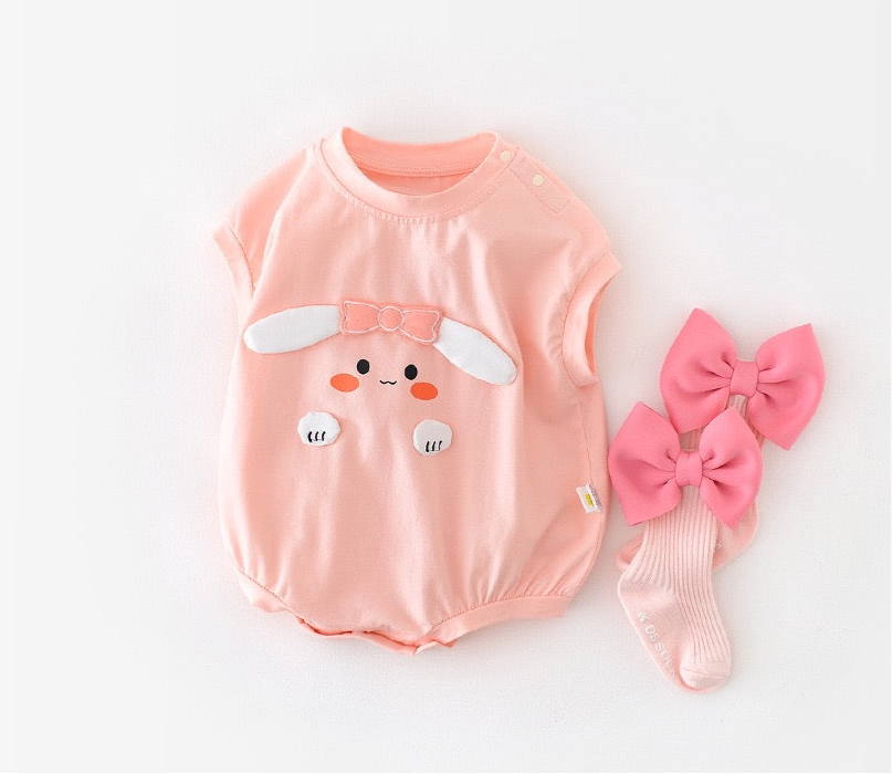 Bunny Bliss Baby Romper – Soft Pink Edition 🐰💕