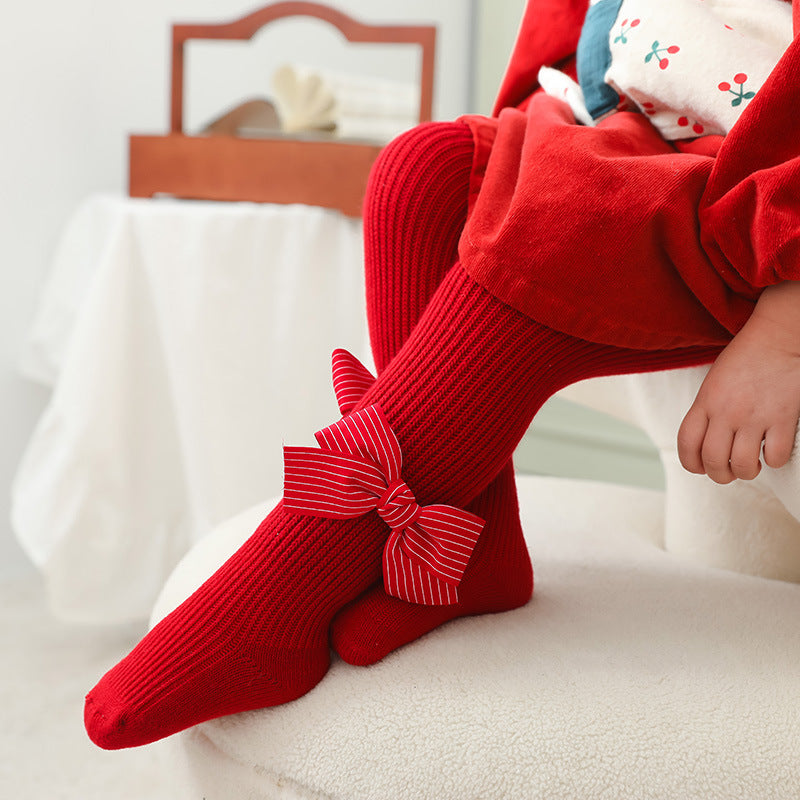 Bowknot Red Tights