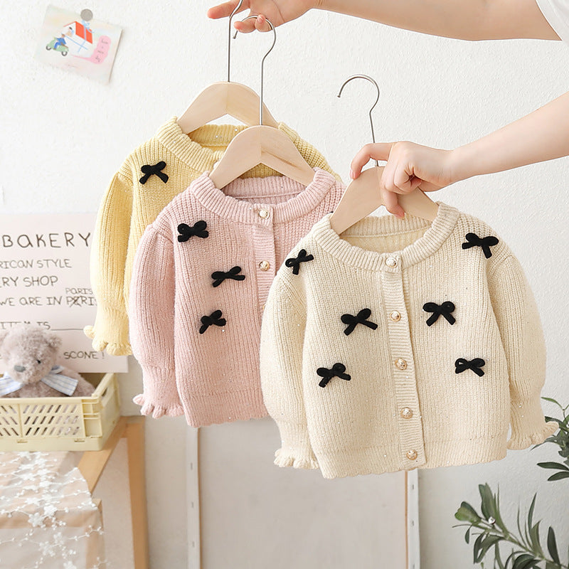 Bow Cardigan Knitted Sweater