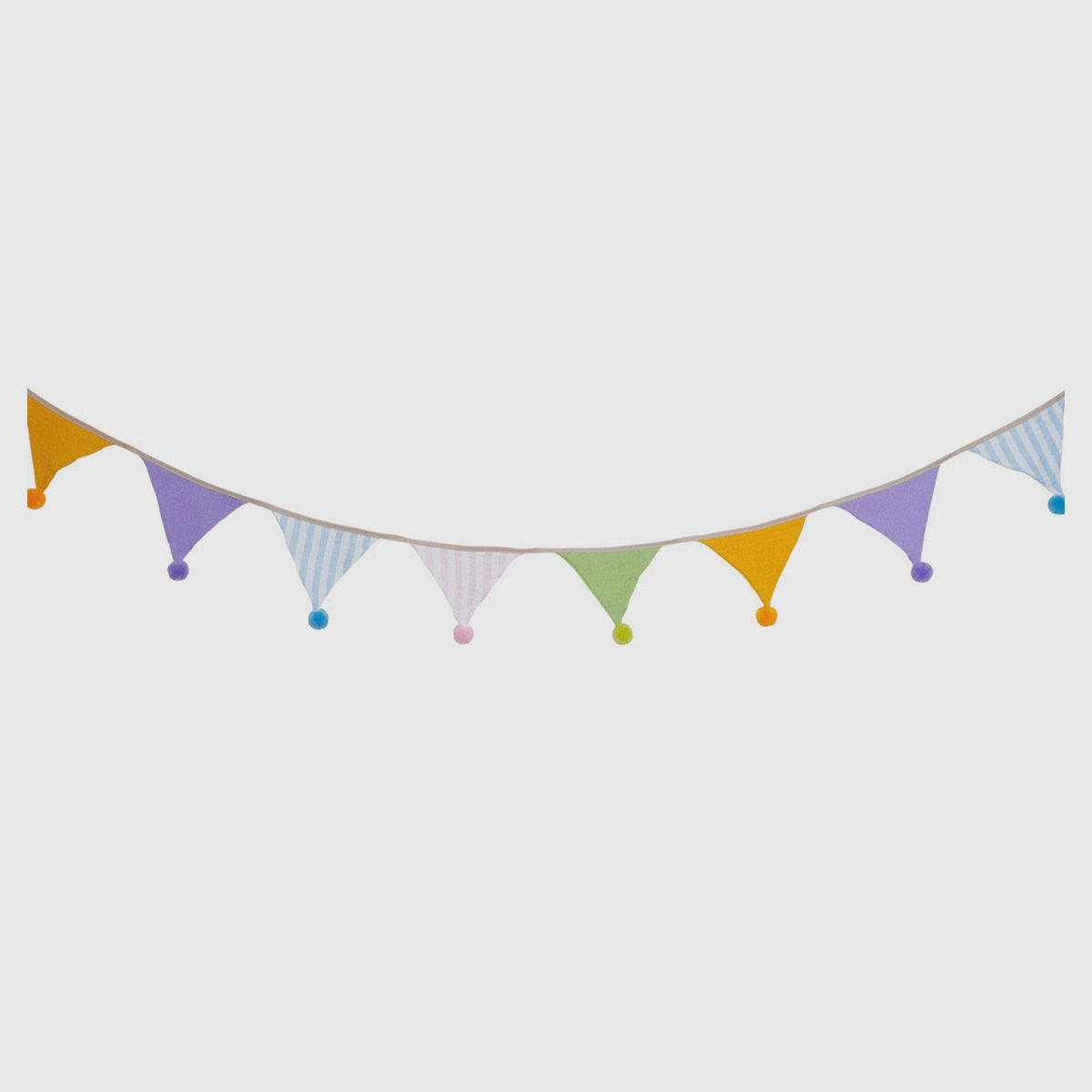 Ice Cream pom-pom bunting with 10 muslin flags