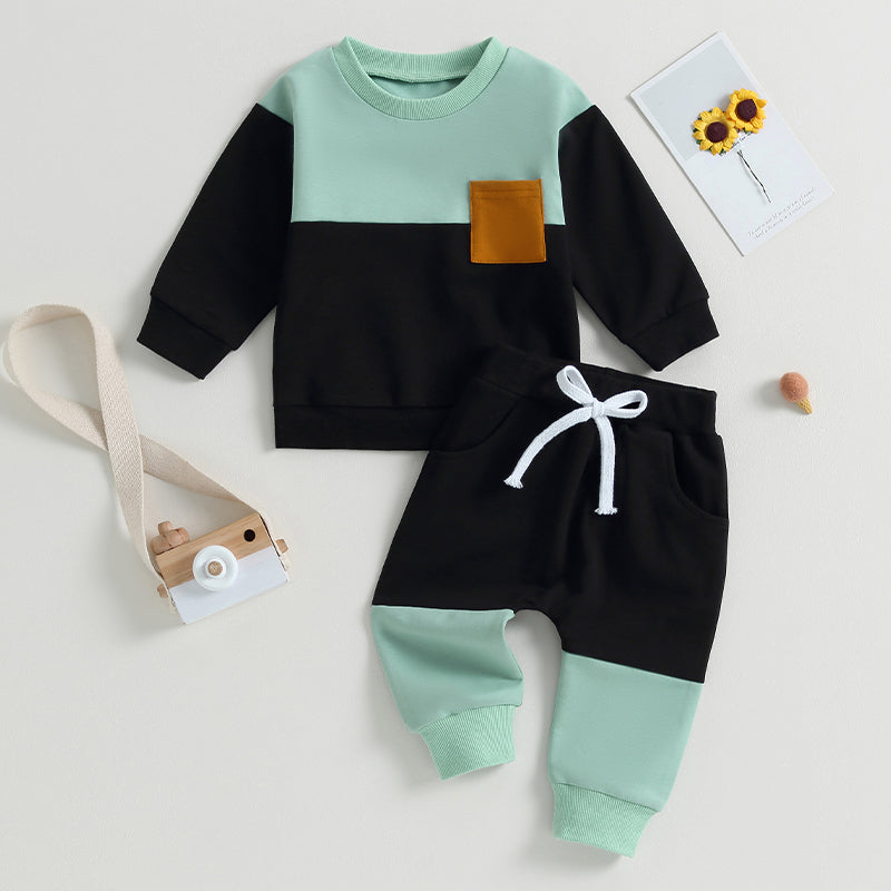 Spliced Sweater & Pants Set