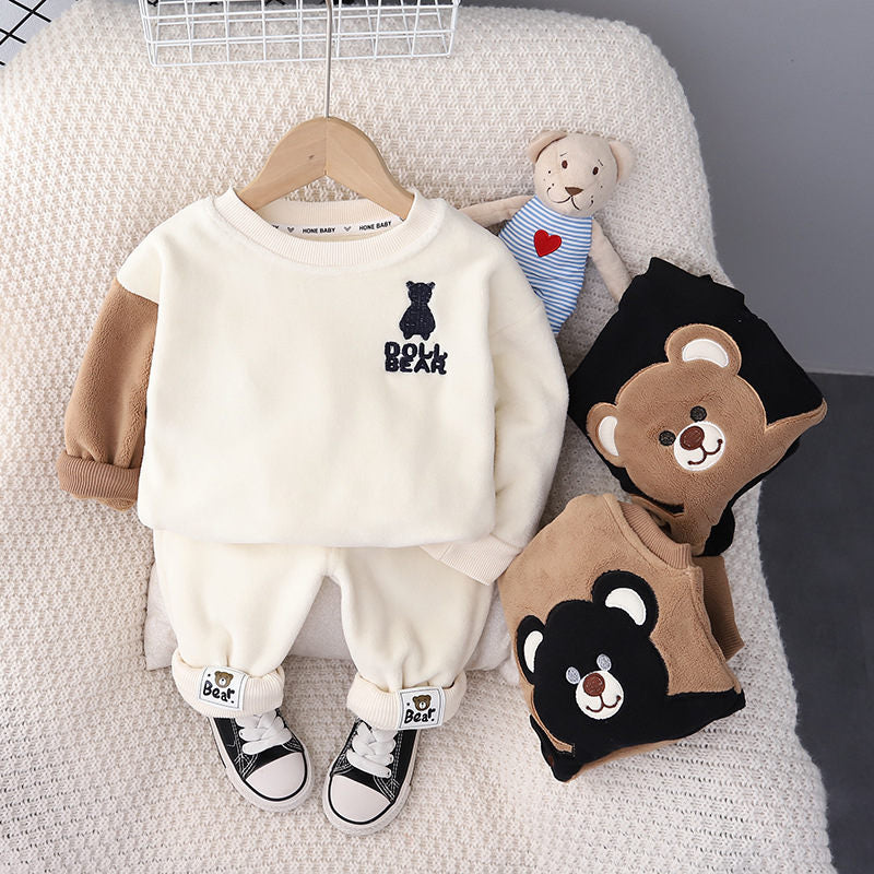 Warm 3D Bear Sweater Set