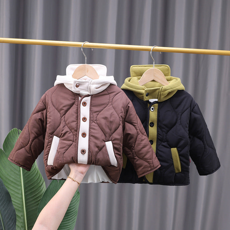 Winter Clothes Boy Hooded Cotton-padded Coat