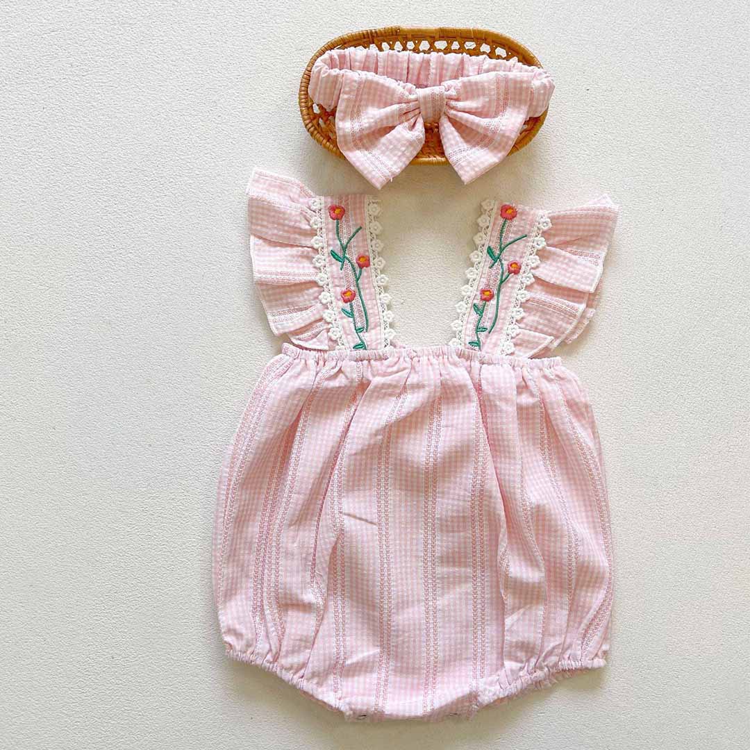 TINA Gingham Romper Set