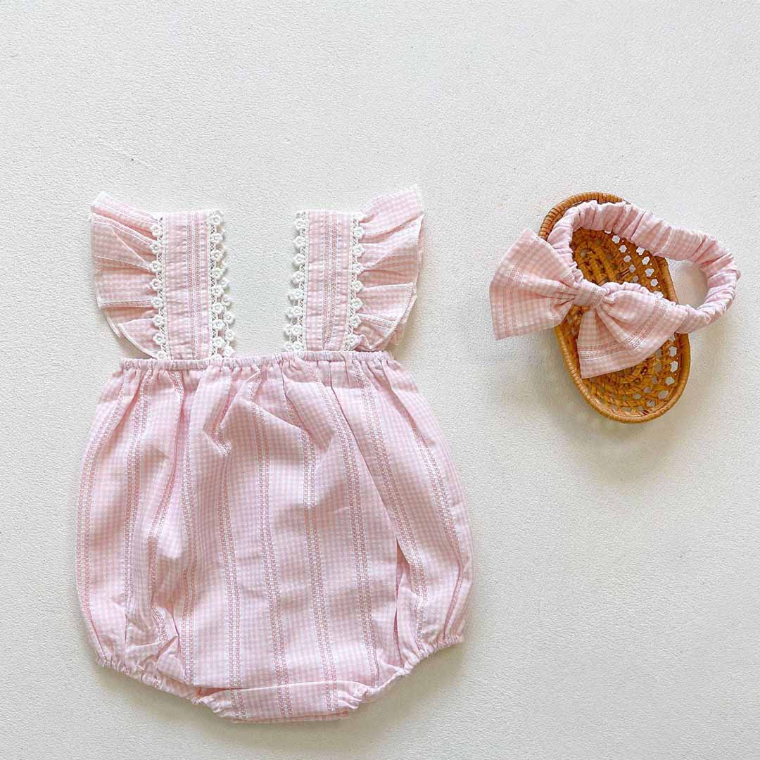 TINA Gingham Romper Set